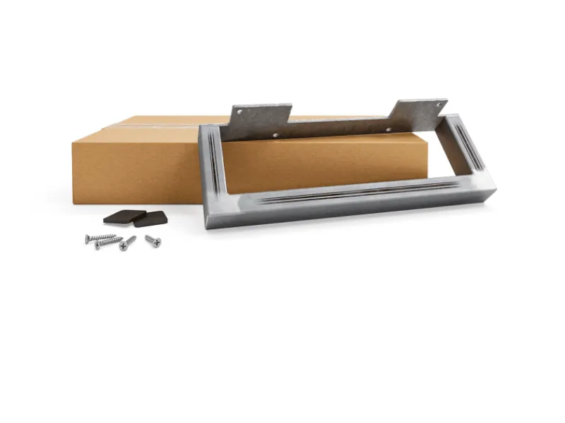 New HEVVA Möbelbein GRAZ 10 cm Hoch 30 cm Tief 1 Stück Rohstahl-Klarlack Stahlfarben