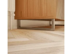 Outlet HEVVA Möbelbein GRAZ 10 cm Hoch 35 cm Tief 1 Stück Rohstahl-Klarlack Stahlfarben