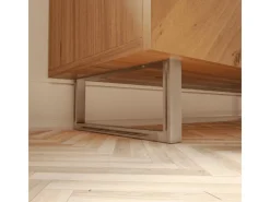 HEVVA Möbelbein GRAZ 15 cm Hoch 45 cm Tief 1 Stück Rohstahl-Klarlack