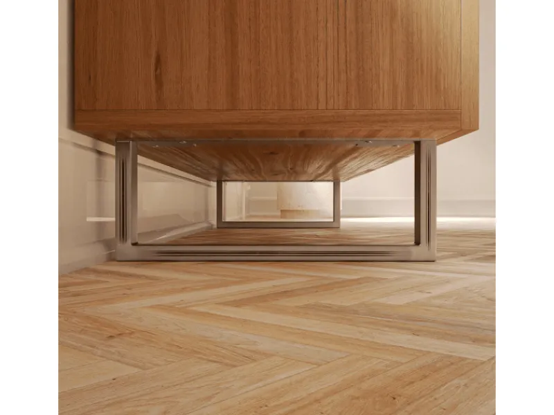 HEVVA Möbelbein GRAZ 15 cm Hoch 45 cm Tief 1 Stück Rohstahl-Klarlack