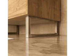 HEVVA Möbelbein GRAZ 15 cm Hoch 45 cm Tief 1 Stück Rohstahl-Klarlack