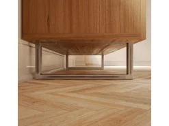 HEVVA Möbelbein GRAZ 15 cm Hoch 50 cm Tief 1 Stück Rohstahl-Klarlack