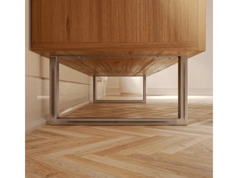 HEVVA Möbelbein GRAZ 20 cm Hoch 50 cm Tief 1 Stück Rohstahl-Klarlack