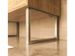 HEVVA Möbelbein GRAZ 25 cm Hoch 45 cm Tief 1 Stück Rohstahl-Klarlack