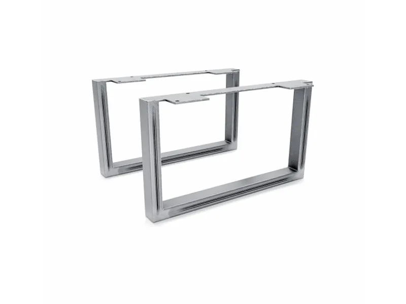 HEVVA Möbelfüße GRAZ 20 cm Hoch 35 cm Tief 2er Set Rohstahl-Klarlack