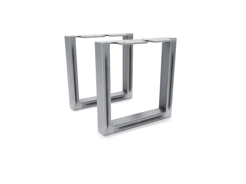 HEVVA Möbelfüße GRAZ 20 cm Hoch 20 cm Tief 2er Set Rohstahl-Klarlack