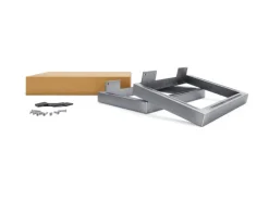 HEVVA Möbelfüße GRAZ 20 cm Hoch 20 cm Tief 2er Set Rohstahl-Klarlack