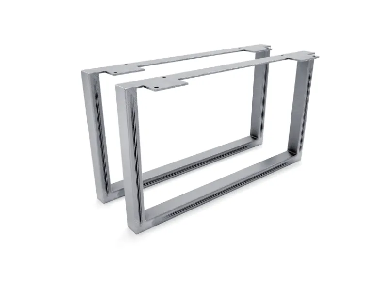 New HEVVA Möbelfüße GRAZ 25 cm Hoch 45 cm Tief 2er Set Rohstahl-Klarlack