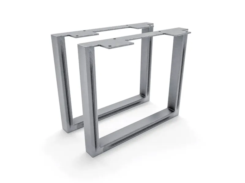 HEVVA Möbelfüße GRAZ 25 cm Hoch 30 cm Tief 2er Set Rohstahl-Klarlack