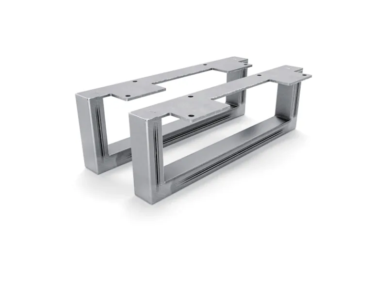 Sale HEVVA Möbelfüße GRAZ 10 cm Hoch 30 cm Tief 2er Set Rohstahl-Klarlack Stahlfarben