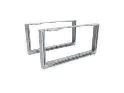 Online HEVVA Möbelfüße GRAZ 20 cm Hoch 40 cm Tief 2er Set Rohstahl-Klarlack Stahlfarben