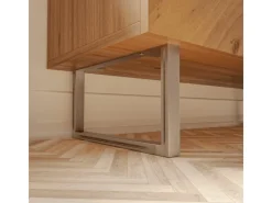 Online HEVVA Möbelfüße GRAZ 20 cm Hoch 40 cm Tief 2er Set Rohstahl-Klarlack Stahlfarben