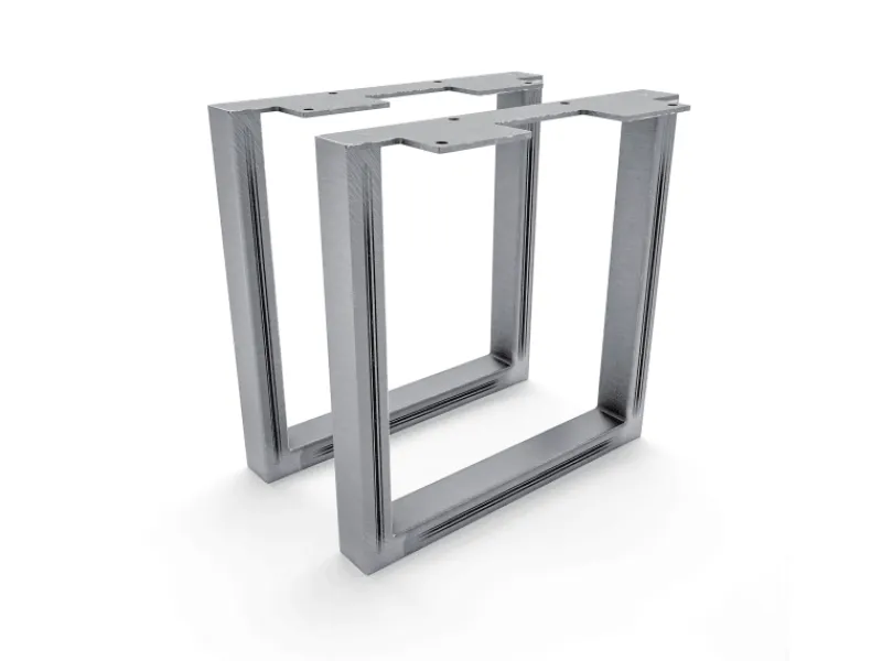 HEVVA Möbelfüße GRAZ 25 cm Hoch 25 cm Tief 2er Set Rohstahl-Klarlack