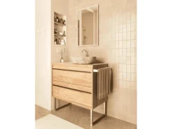 HEVVA Möbelfüße GRAZ 25 cm Hoch 25 cm Tief 2er Set Rohstahl-Klarlack