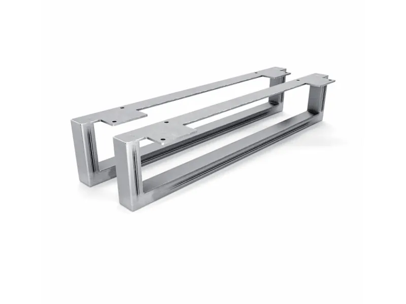 HEVVA Möbelfüße GRAZ 10 cm Hoch 50 cm Tief 2er Set Rohstahl-Klarlack