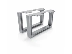 Discount HEVVA Möbelfüße GRAZ 15 cm Hoch 25 cm Tief 2er Set Rohstahl-Klarlack Stahlfarben