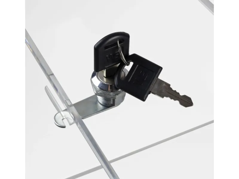 New HMF 46919 Acryl Spendenbox Schloss 15 x 15 x 15 cm DIN A6 Transparent