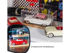 Sale HMF 46872 Acryl Vitrine Schaukasten mit Holzsockel für Modellautos 27 x 12 x 11 cm Transparent