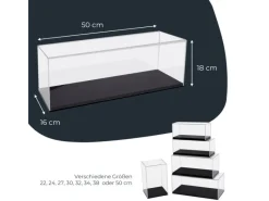 HMF 46805 Acryl Vitrine Schaukasten für Modellautos Figuren 50 x 16 x 18 cm Transparent