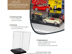 HMF 46811 Acryl Vitrine Schaukasten für Modellautos Figuren 14 x 14 x 22 cm Transparent