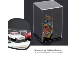 HMF 46811 Acryl Vitrine Schaukasten für Modellautos Figuren 14 x 14 x 22 cm Transparent