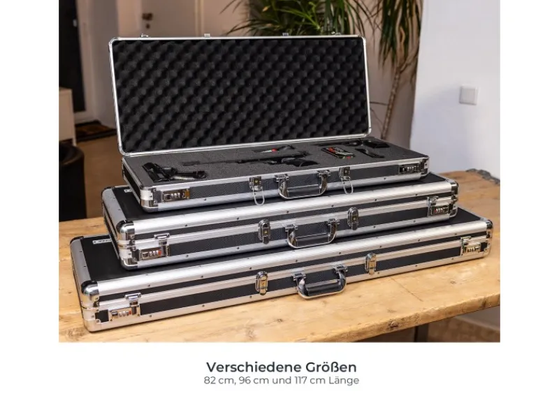 New HMF 14405-02 Alu Koffer Rasterschaumstoff 117 x 36 x 12 cm Schwarz