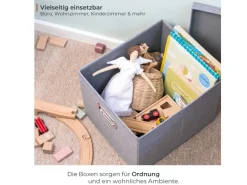 Sale HMF 250473-12 Aufbewahrungsbox Deckel DIN A4 Hängeregister Kallax 33 x 37 x 28 cm Grau