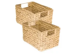 Sale HMF 37242 Aufbewahrungskorb Faltbarer Korb Geflochten Wasserhyazinthe Seegras Größe M 32 x 23 x 20 cm 2er Set