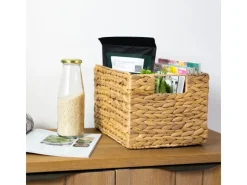 Sale HMF 37242 Aufbewahrungskorb Faltbarer Korb Geflochten Wasserhyazinthe Seegras Größe M 32 x 23 x 20 cm 2er Set