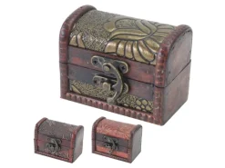 Clearance HMF 6415-108 Schatztruhe 3er Set Schatzkiste Holzkiste Ringbox 8 x 5 x 6 cm Hochzeitsgeschenk