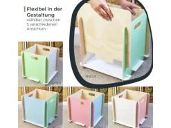 HMF Aufbewahrungsbox 3740 Holz zum Zusammenstecken 32cm in Mehrfarbig