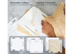 Hot HMF Aufbewahrungsbox 3740 Holz zum Zusammenstecken 25cm in Weiß