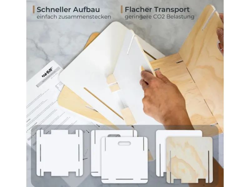 Hot HMF Aufbewahrungsbox 3740 Holz zum Zusammenstecken 25cm in Weiß