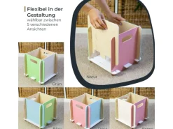 HMF Aufbewahrungsbox 3740 Holz zum Zusammenstecken 25cm in Mehrfarbig