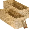 Hot HMF Aufbewahrungskorb Badezimmer Korb Geflochten Wasserhyazinthe Seegras 38 x 15 x 14 cm 2er Set