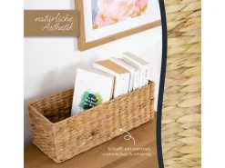 Hot HMF Aufbewahrungskorb Badezimmer Korb Geflochten Wasserhyazinthe Seegras 38 x 15 x 14 cm 2er Set