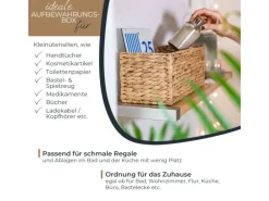 Hot HMF Aufbewahrungskorb Badezimmer Korb Geflochten Wasserhyazinthe Seegras 38 x 15 x 14 cm 2er Set