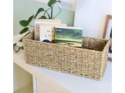 Clearance HMF Aufbewahrungskorb Badezimmer Korb Geflochten Seegras 38 x 15 x 14 cm