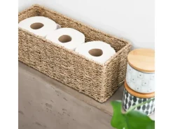 Clearance HMF Aufbewahrungskorb Badezimmer Korb Geflochten Seegras 38 x 15 x 14 cm