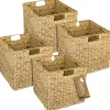 Outlet HMF Aufbewahrungskorb Korb Geflochten Wasserhyazinthe Seegras Kallax 32 x 34 x 32 cm 4er Set