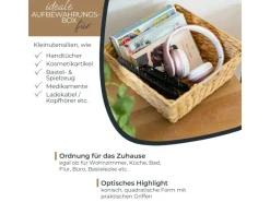 Sale HMF 37269-30CM Geschenkkorb Leer Aufbewahrungskorb Geflochten Wasserhyazinthe 30 x 30 x 12 cm