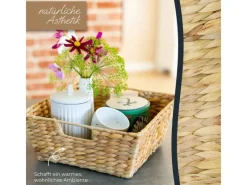 Sale HMF 37269-30CM Geschenkkorb Leer Aufbewahrungskorb Geflochten Wasserhyazinthe 30 x 30 x 12 cm