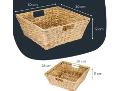 Sale HMF 37269-30CM Geschenkkorb Leer Aufbewahrungskorb Geflochten Wasserhyazinthe 30 x 30 x 12 cm