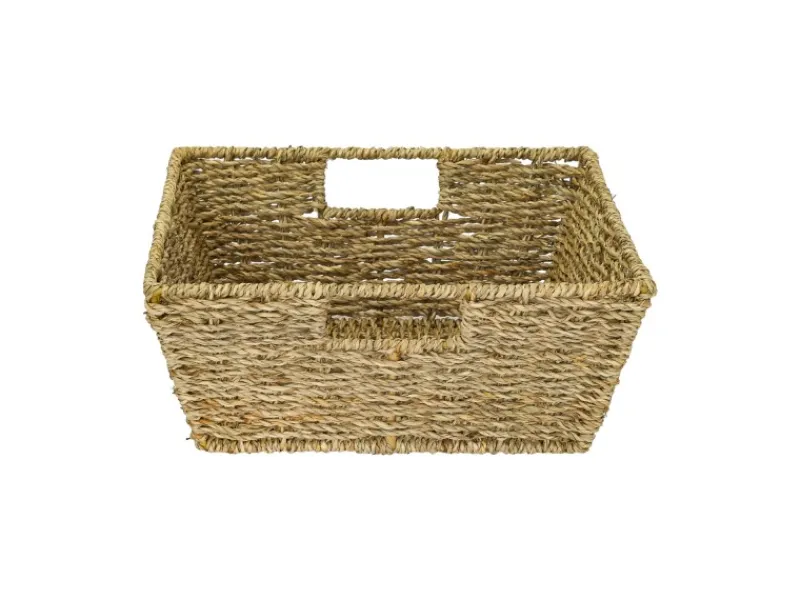 New HMF Geschenkkorb Leer Aufbewahrungskorb Geflochten Seegras RechtEckig 30 x 30 x 12 cm