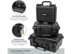 HMF ODK100 Outdoor-Fotokoffer Transportkoffer Rasterschaumstoff 27 x 24 x 13 cm