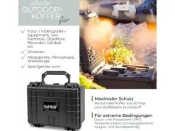 HMF ODK100 Outdoor-Fotokoffer Transportkoffer Rasterschaumstoff 23 x 19 x 11 cm