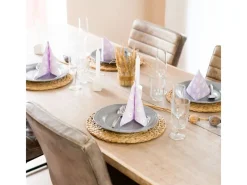 HMF 37231-S4 Tischset Rund Geflochten aus Wasserhyazinthe Platzset Abwaschbar 4er Set 35 cm