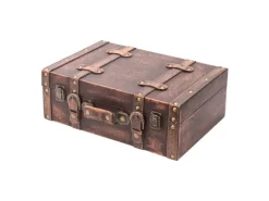 HMF VKO103 Vintage Koffer Holz 38 x 26 x 13 cm Deko Klassik