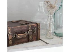 HMF VKO103 Vintage Koffer Holz 38 x 26 x 13 cm Deko Klassik