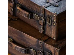 HMF VKO103 Vintage Koffer Holz 38 x 26 x 13 cm Deko Klassik